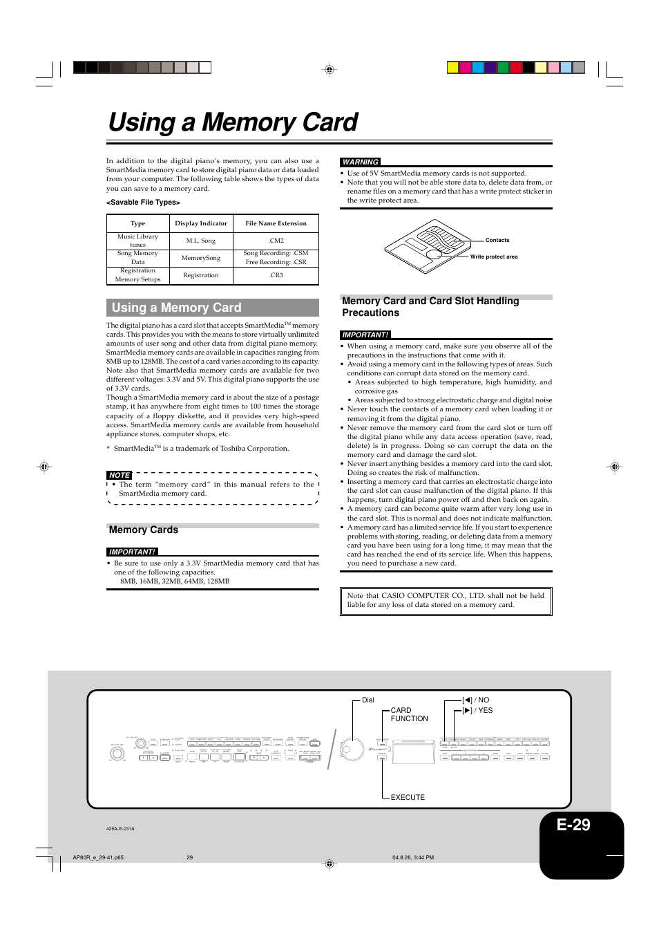 E-29 | Casio AP-80R User Manual | Page 31 / 53