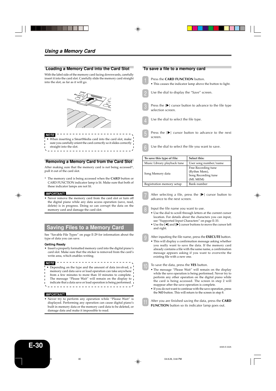 E-30 | Casio AP-80R User Manual | Page 32 / 53