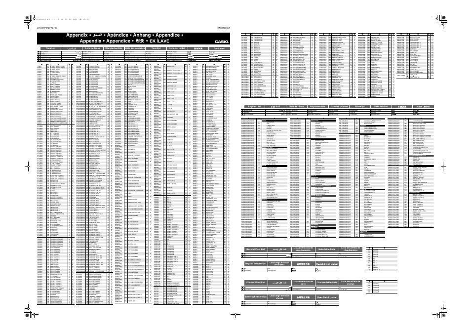 Casio AT-3 Appendix User Manual | 2 pages