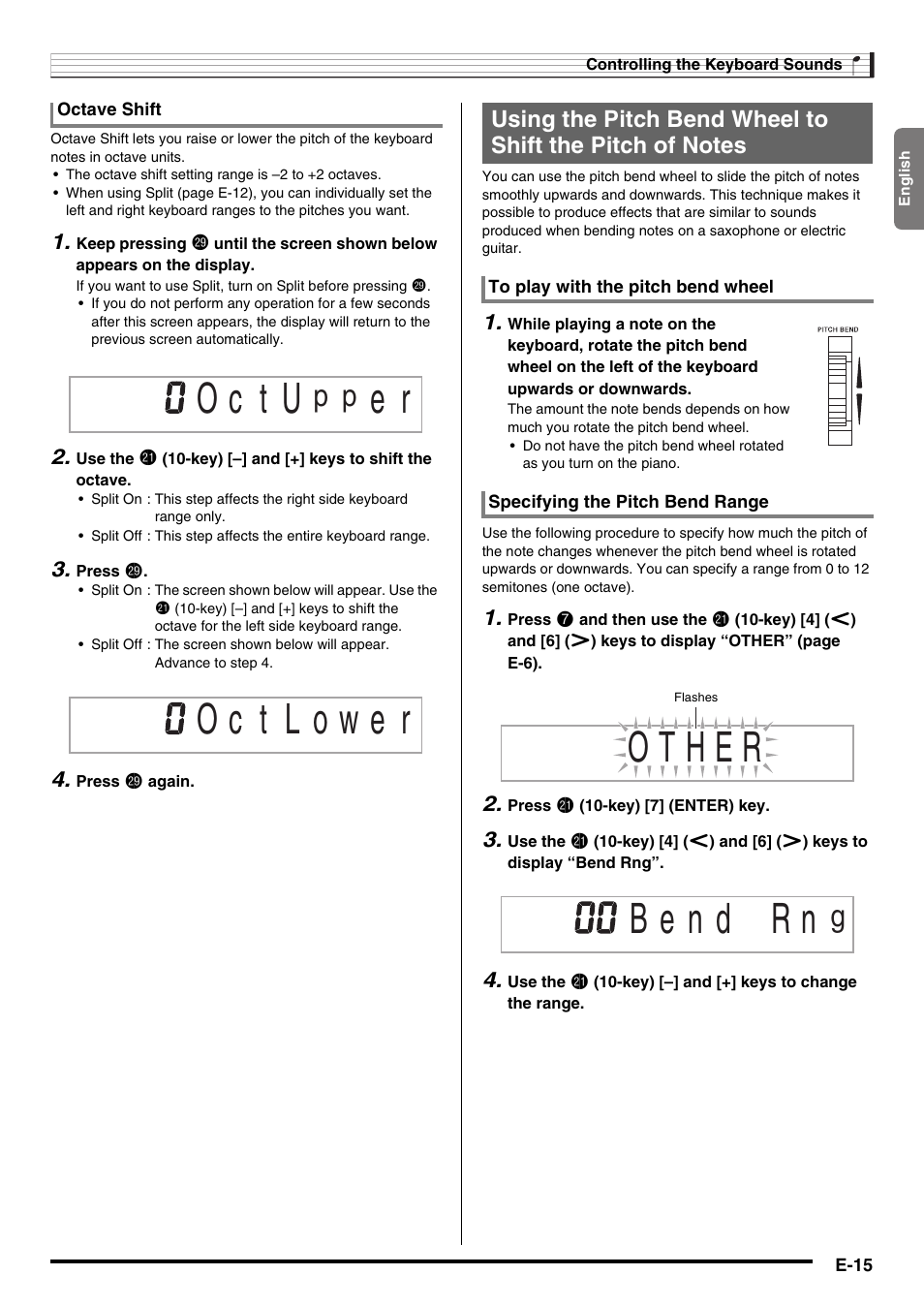 O c t u | Casio CDP-200R User Manual | Page 17 / 78