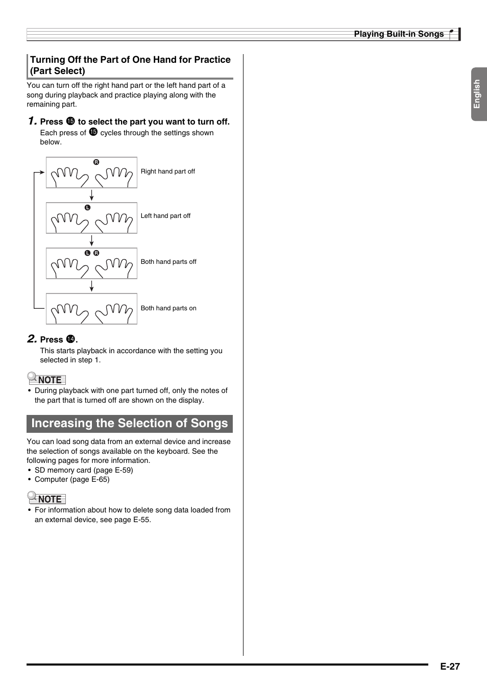 Increasing the selection of songs | Casio CDP-200R User Manual | Page 29 / 78