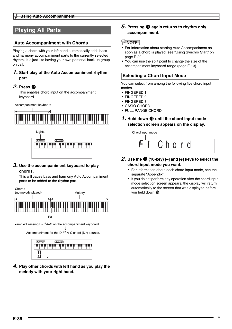 Playing all parts | Casio CDP-200R User Manual | Page 38 / 78