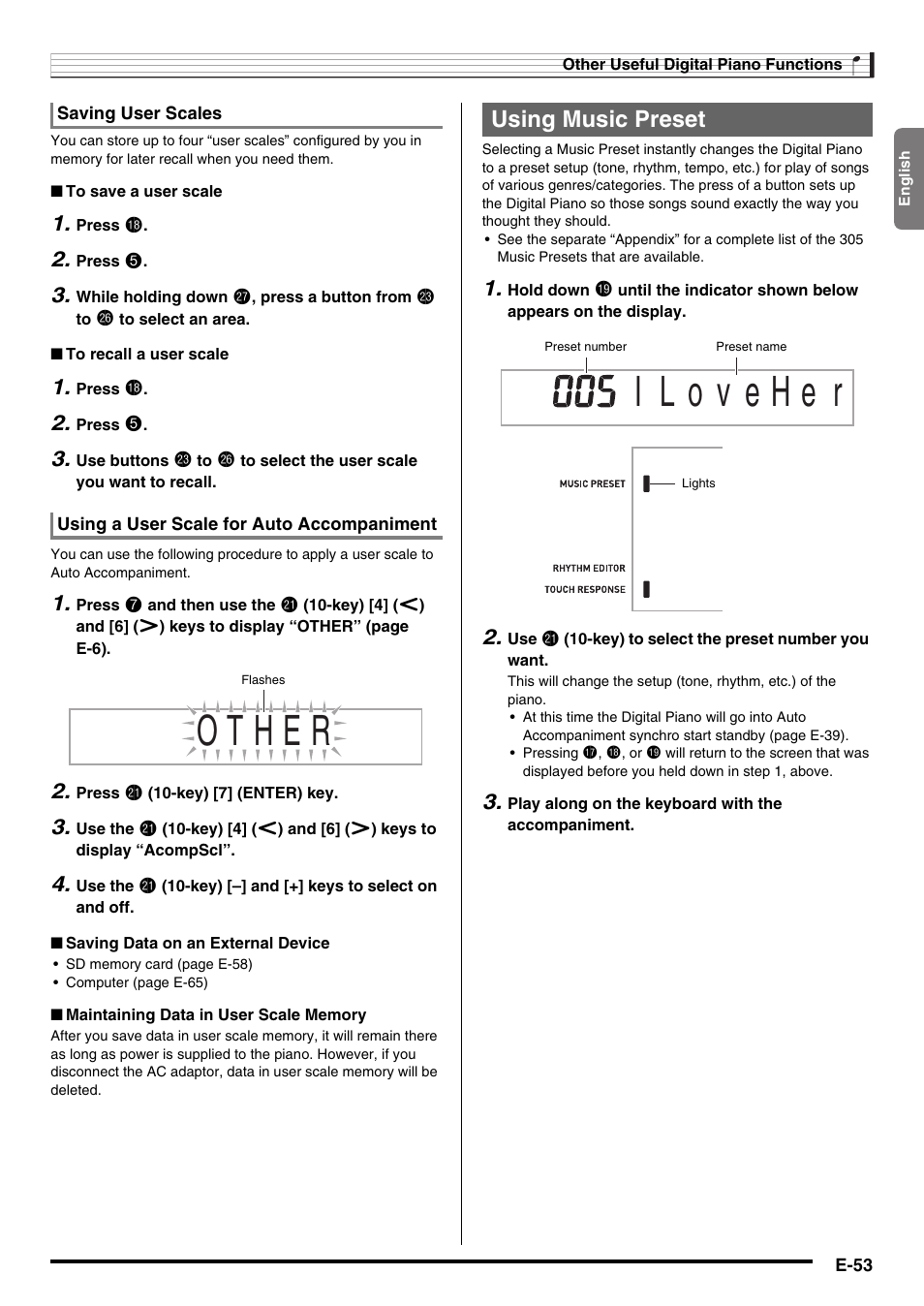 Using music preset | Casio CDP-200R User Manual | Page 55 / 78