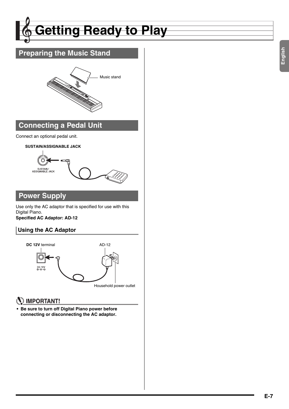 Getting ready to play | Casio CDP-200R User Manual | Page 9 / 78