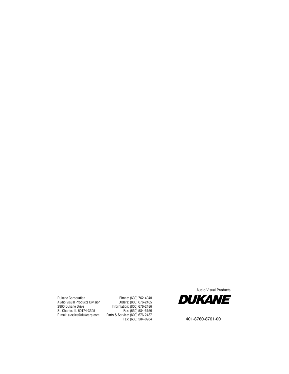 Dukane 8761 User Manual | Page 144 / 144