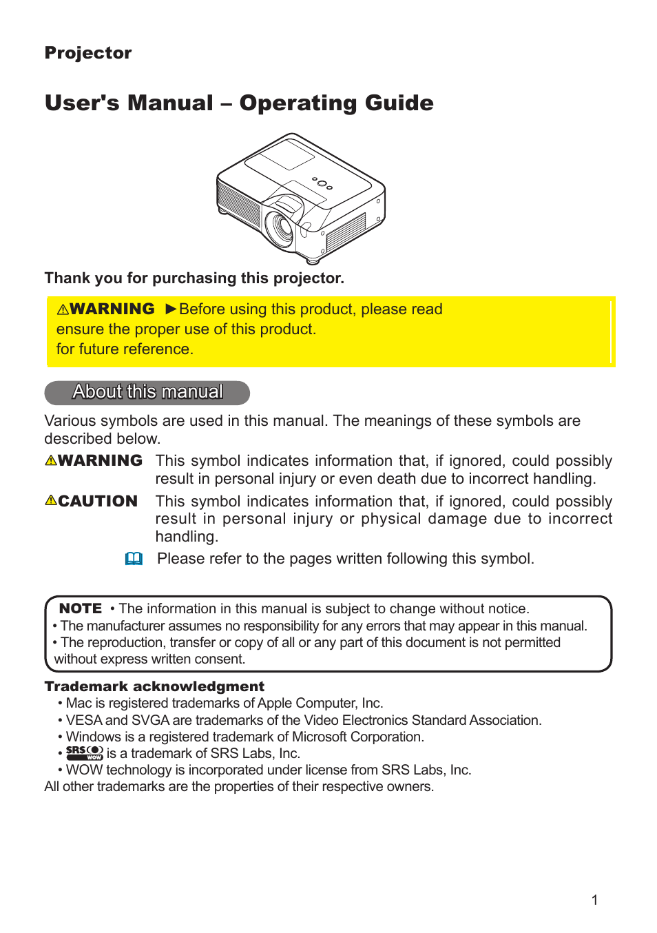 Operating guide, User's manual – operating guide, About this manual | Dukane 8944 User Manual | Page 3 / 178