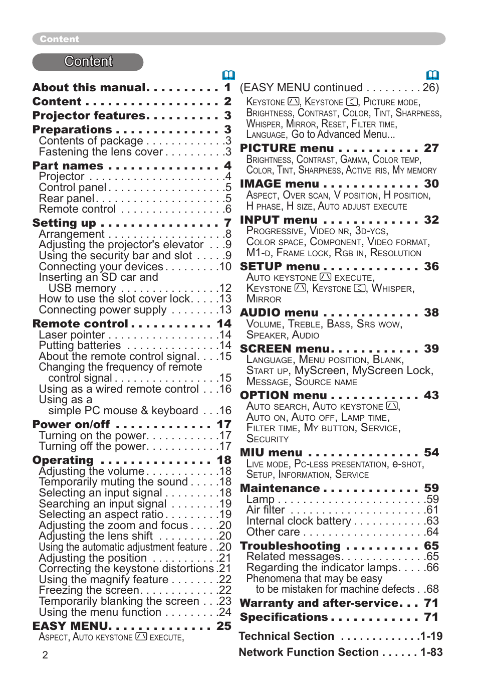 Content | Dukane 8944 User Manual | Page 4 / 178