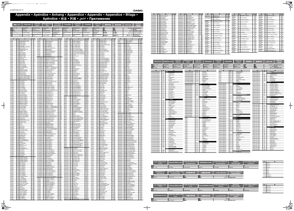 Casio CTK-7200 Appendix User Manual | 2 pages