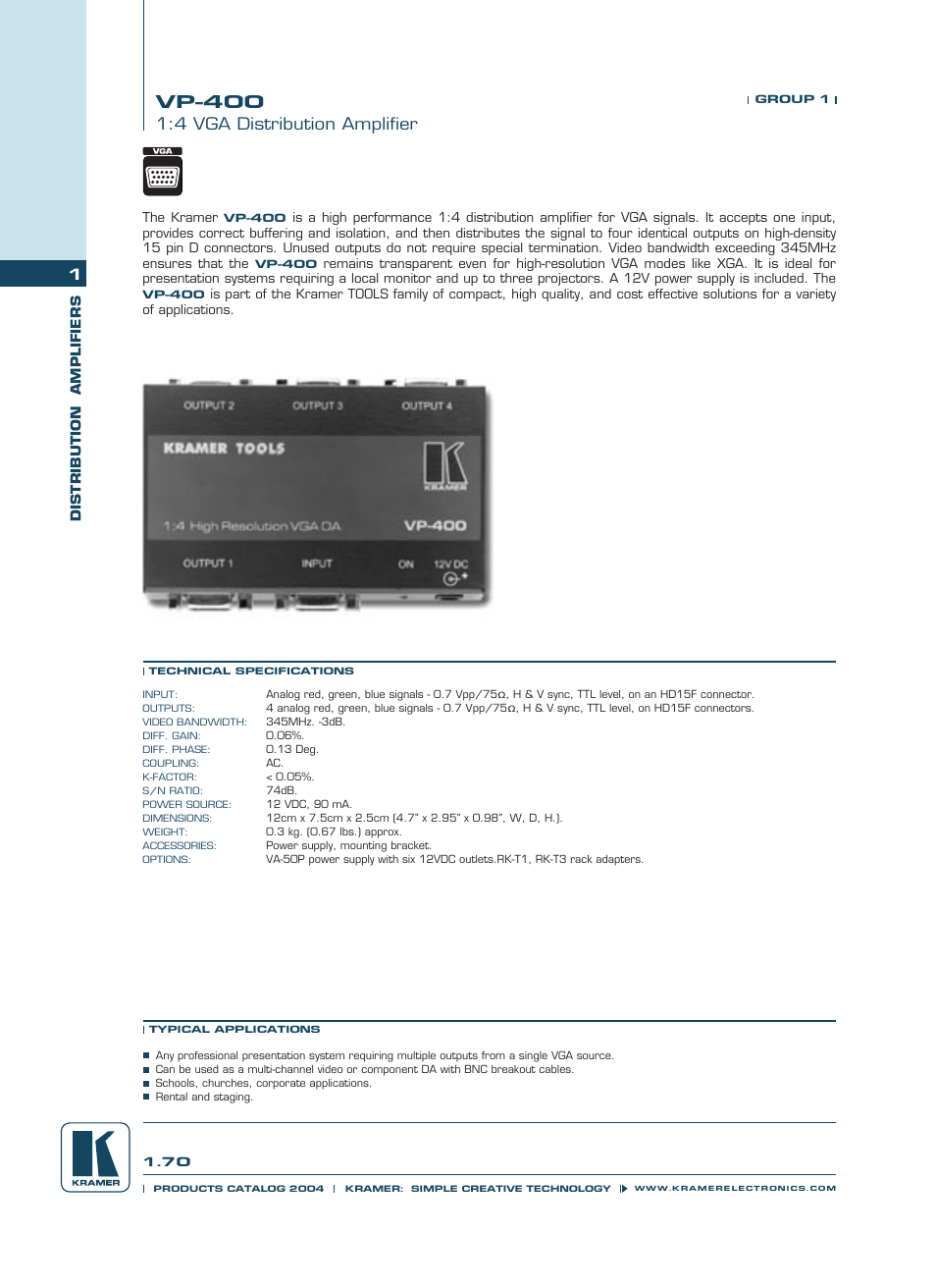 Dukane VP-400 User Manual | 1 page