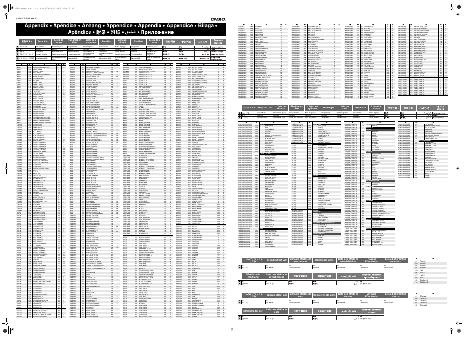 Casio CTK-6250 Appendix User Manual | 2 pages