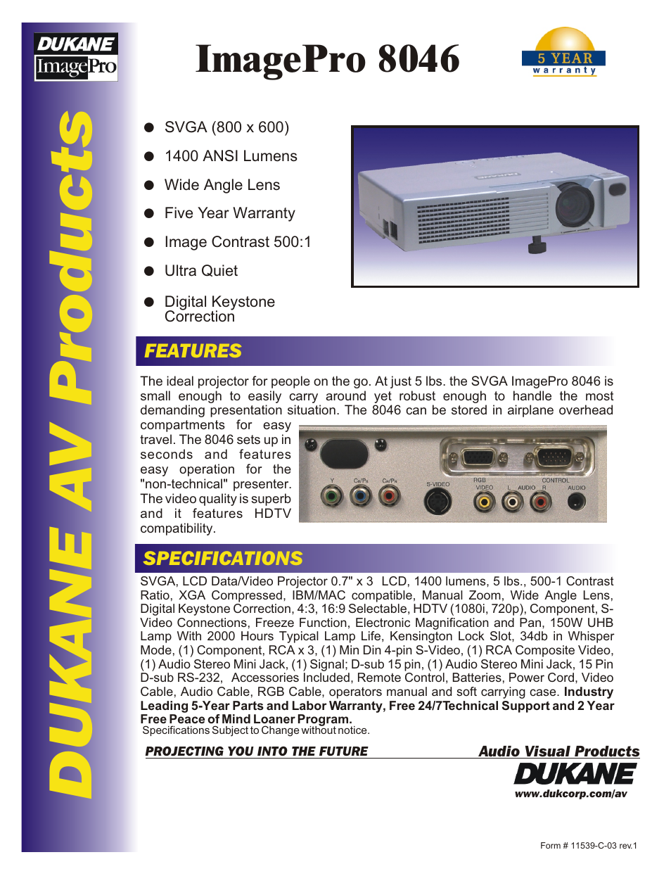 Dukane ImagePro 8046 28A8046 User Manual | 2 pages