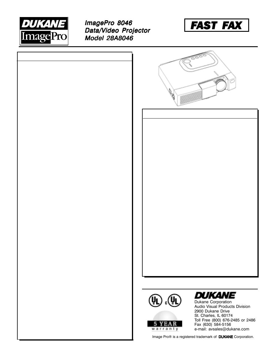 Performance and portability, Imagepro 8046 | Dukane ImagePro 8046 28A8046 User Manual | Page 2 / 2