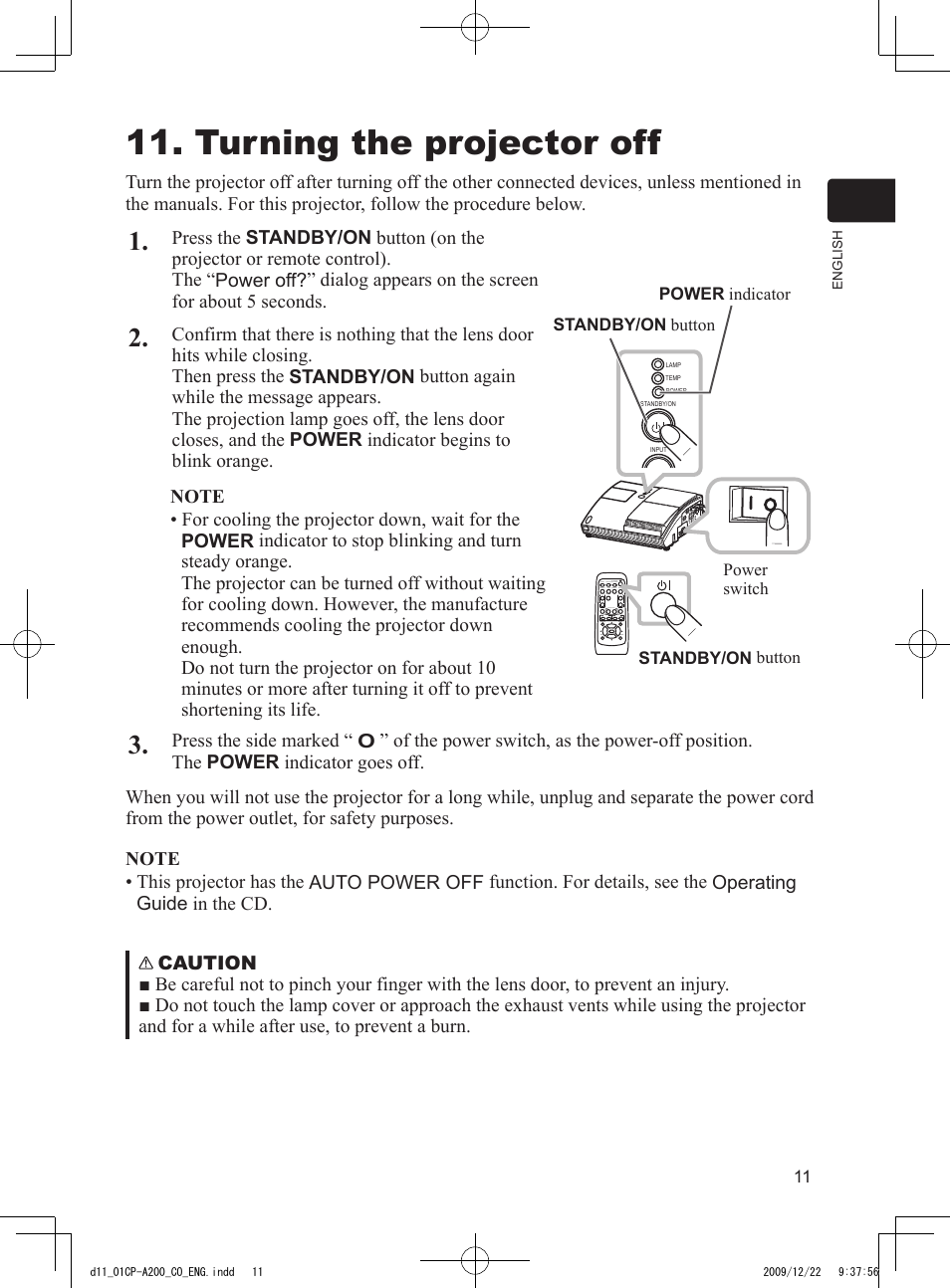 Turning the projector off | Dukane Data Video Projector 8103H User Manual | Page 12 / 21