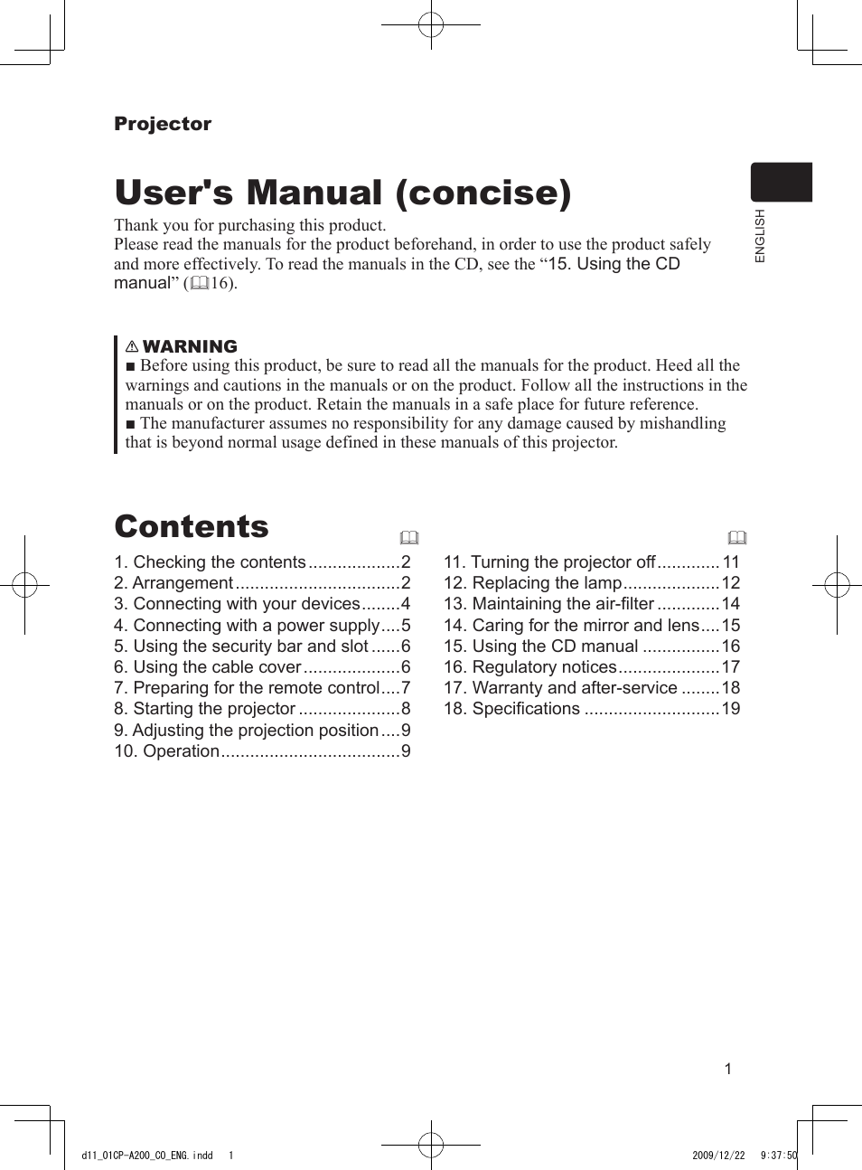 Dukane Data Video Projector 8103H User Manual | Page 2 / 21