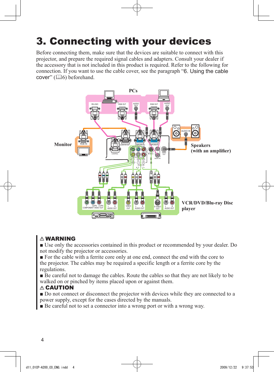 Connecting with your devices | Dukane Data Video Projector 8103H User Manual | Page 5 / 21