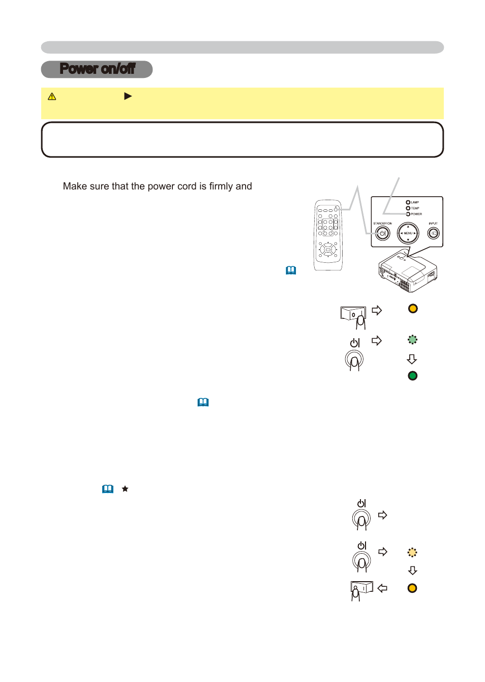 Power on/off, Turning on the power, Turning off the power | Standby/on button power indicator | Dukane 8776-RJ User Manual | Page 19 / 126