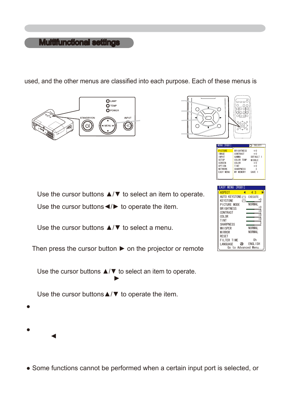 Multifunctional settings using the menu function, Multifunctional settings | Dukane 8776-RJ User Manual | Page 26 / 126