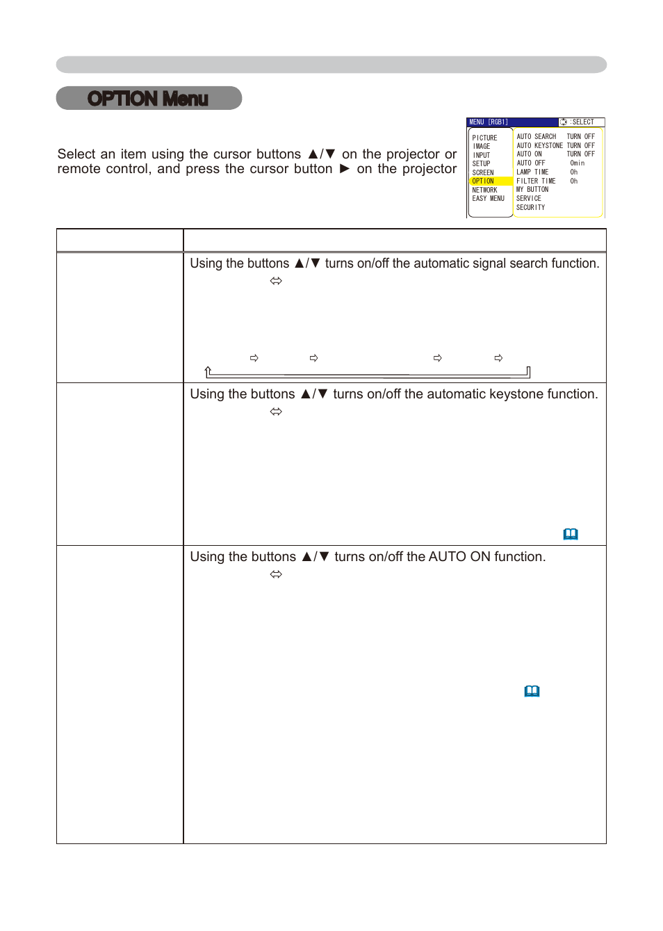 Option menu | Dukane 8776-RJ User Manual | Page 42 / 126