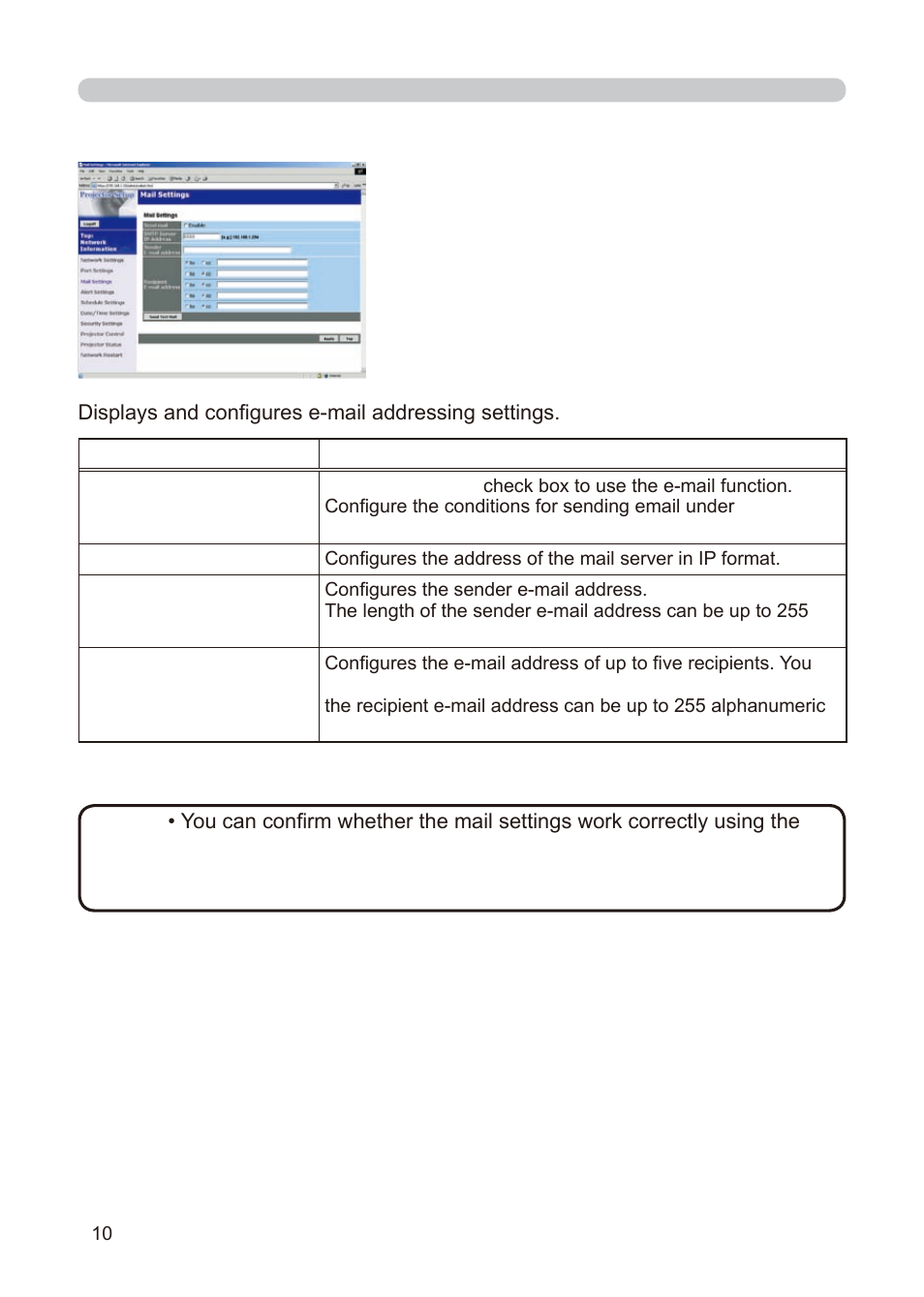 Mail settings | Dukane 8776-RJ User Manual | Page 96 / 126