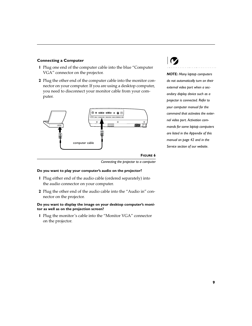 Heading2 - connecting a computer, Connecting a computer | Dukane 28A8753 User Manual | Page 17 / 62