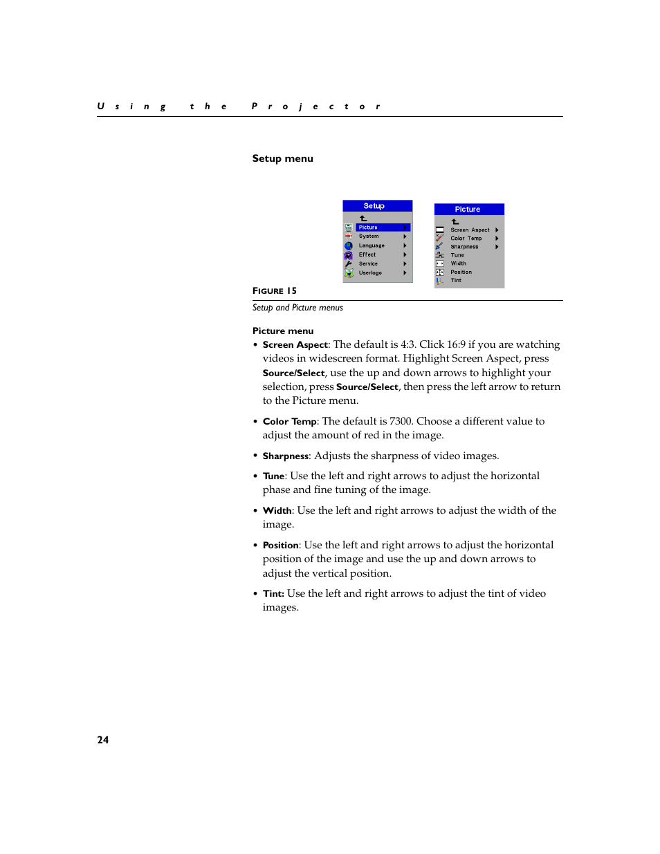 Heading2 - setup menu, Setup menu | Dukane 28A8753 User Manual | Page 32 / 62