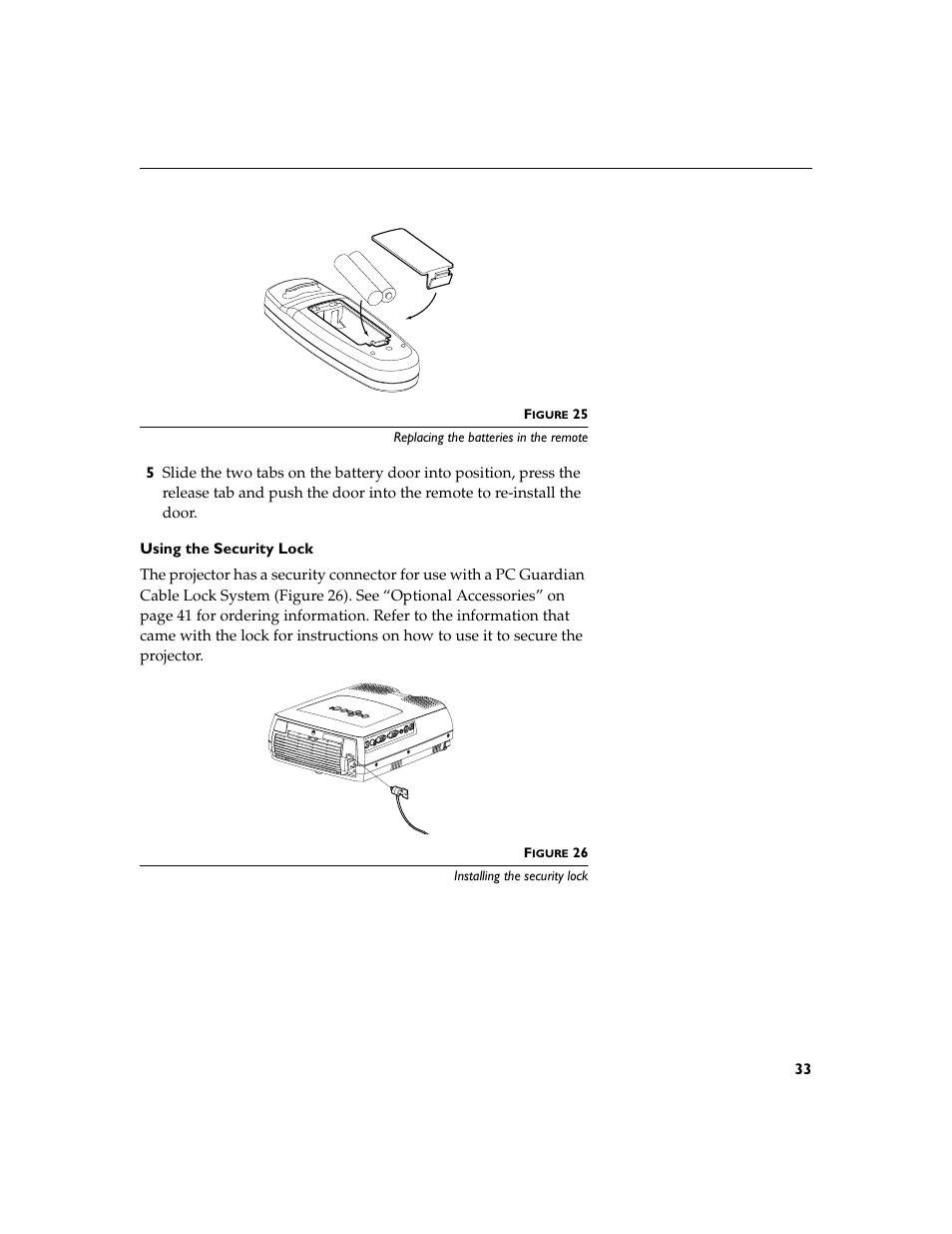 Heading2 - using the security lock, Using the security lock | Dukane 28A8753 User Manual | Page 41 / 62