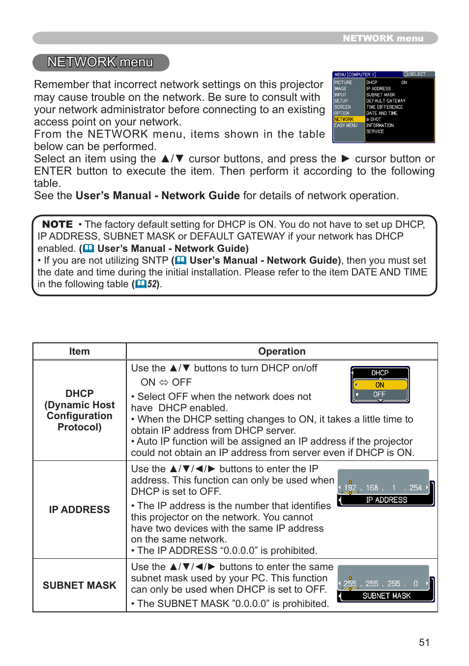 Network menu | Dukane 8755G-RJ User Manual | Page 52 / 128