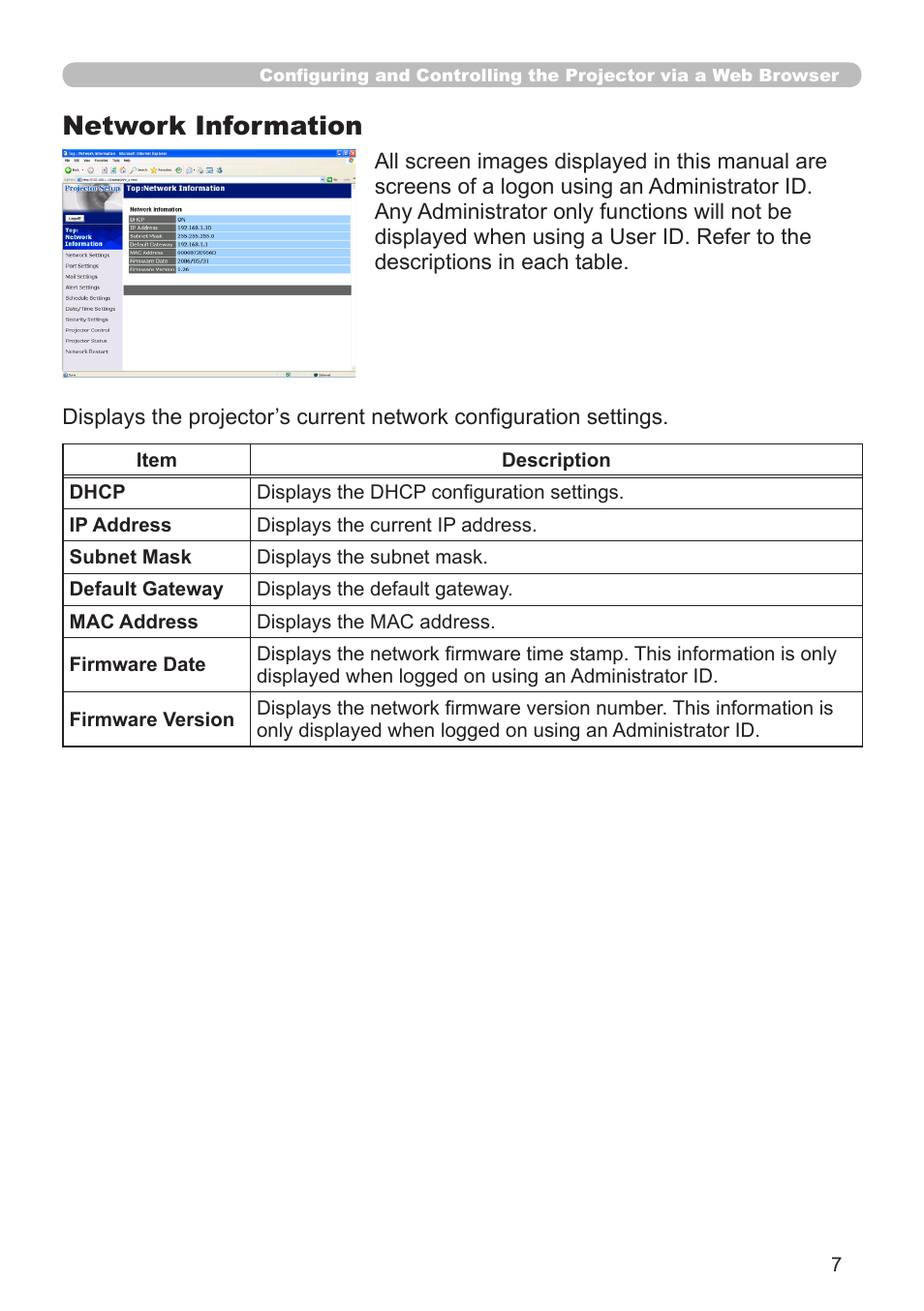 Network information | Dukane 8755G-RJ User Manual | Page 73 / 128