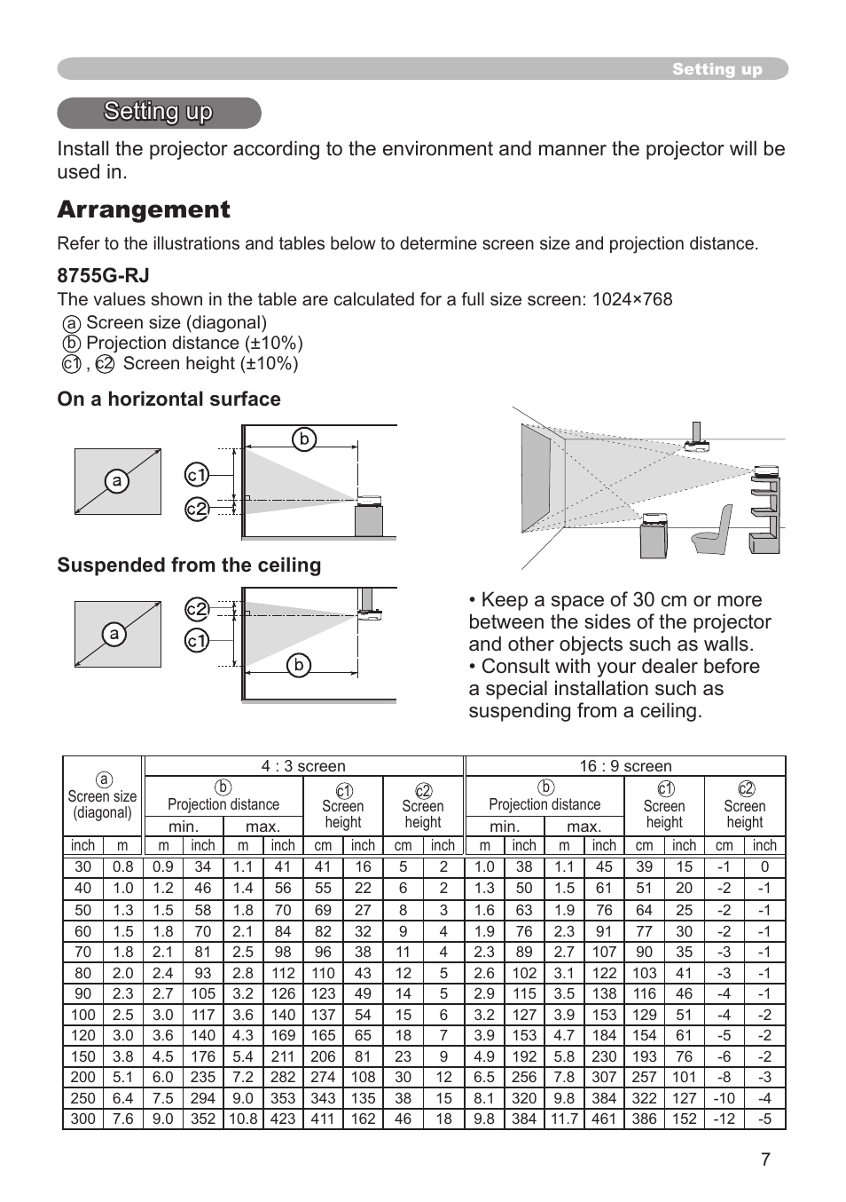 Setting up, Arrangement, 8755g-rj | Dukane 8755G-RJ User Manual | Page 8 / 128