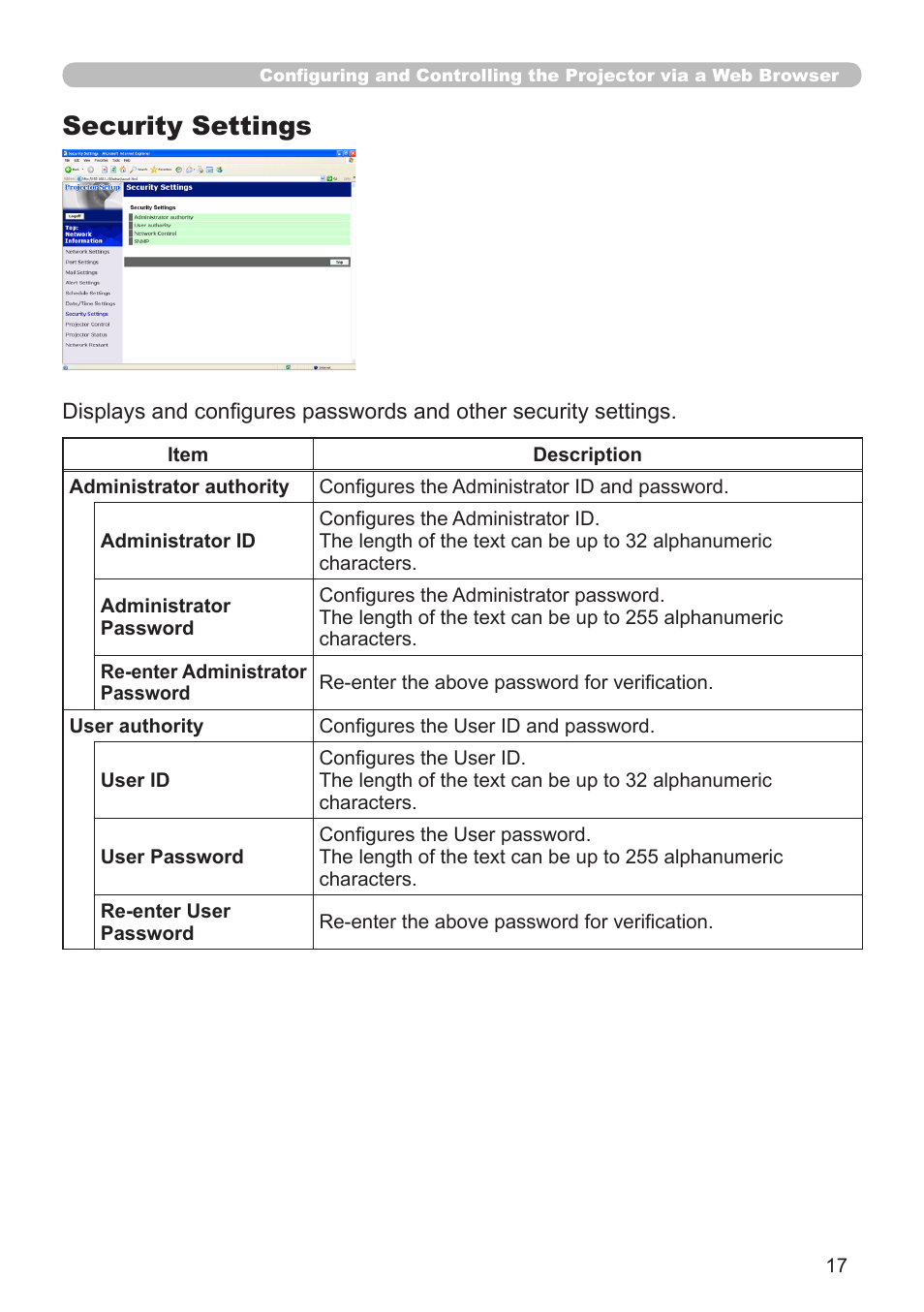 Security settings | Dukane 8755G-RJ User Manual | Page 83 / 128
