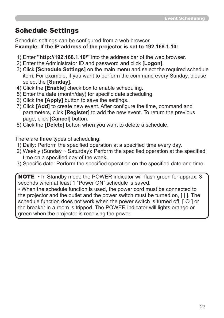 Schedule settings | Dukane 8755G-RJ User Manual | Page 93 / 128