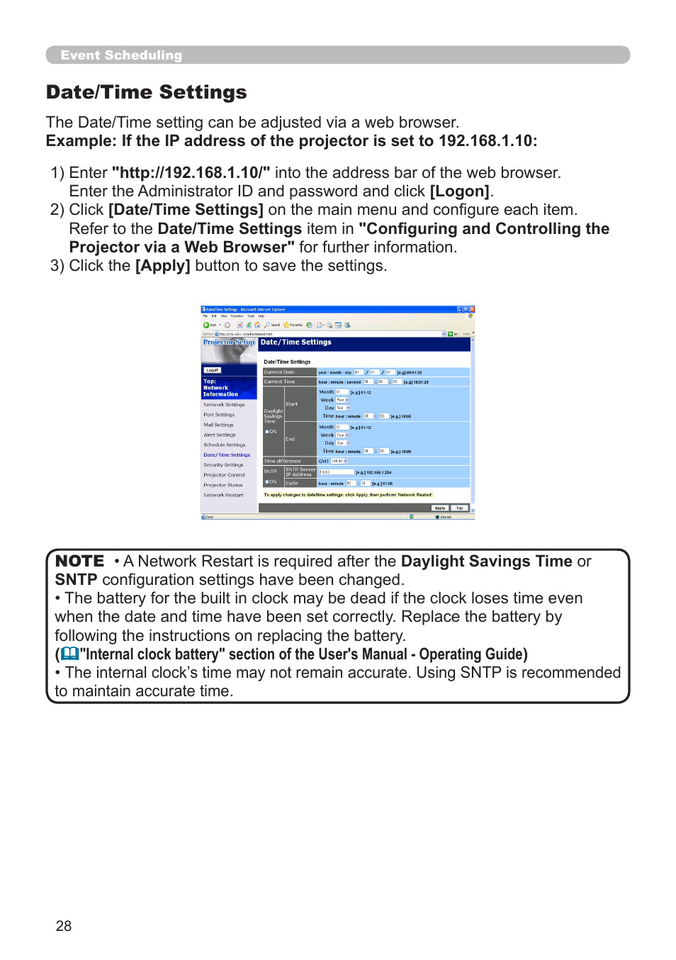 Date/time settings | Dukane 8755G-RJ User Manual | Page 94 / 128