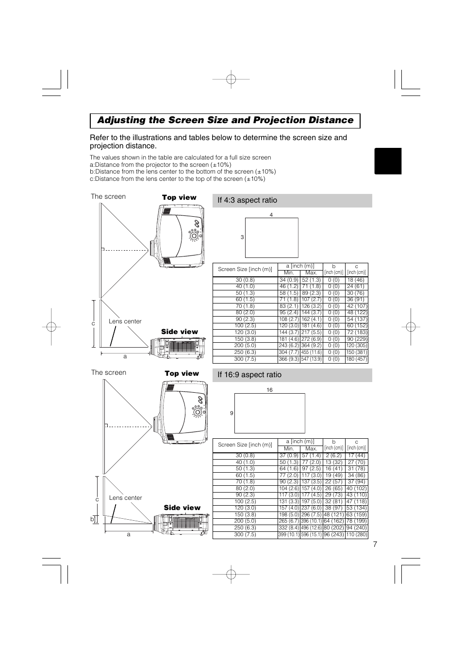 Adjusting the screen size and projection distance | Dukane 28A8711 User Manual | Page 15 / 64