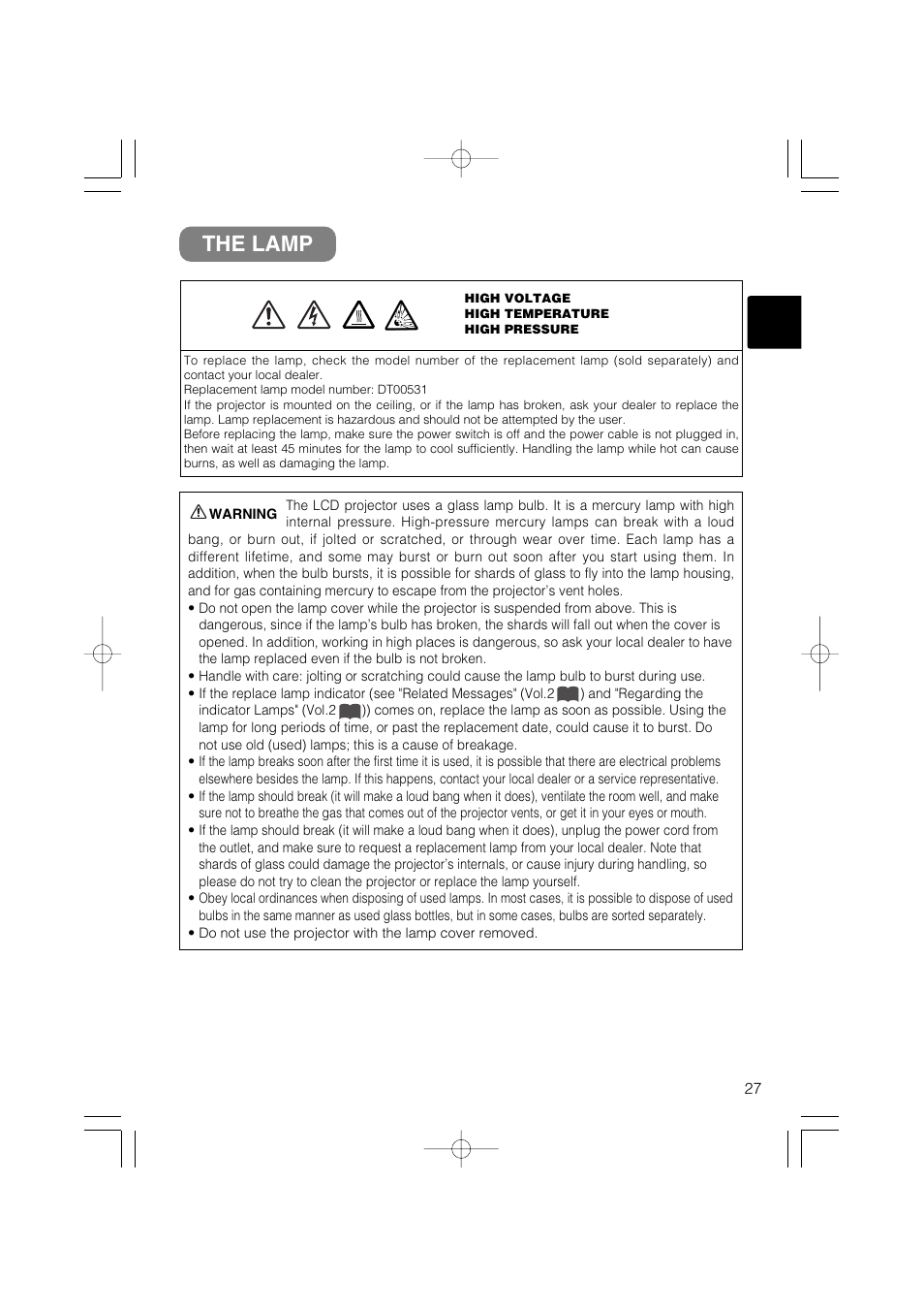 The lamp | Dukane 28A8711 User Manual | Page 35 / 64