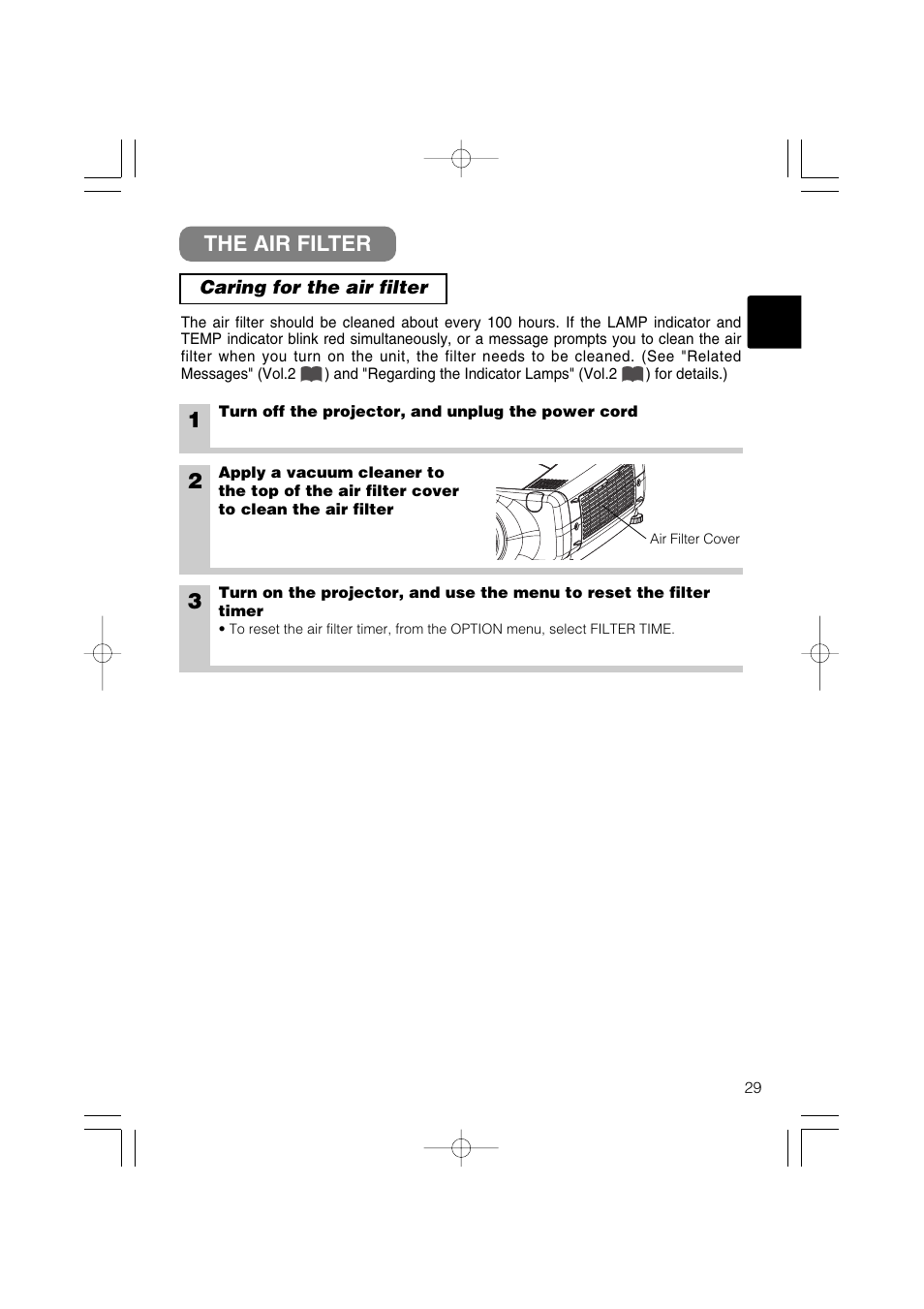 The air filter | Dukane 28A8711 User Manual | Page 37 / 64