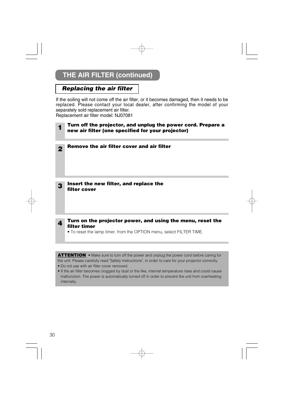 The air filter (continued) | Dukane 28A8711 User Manual | Page 38 / 64