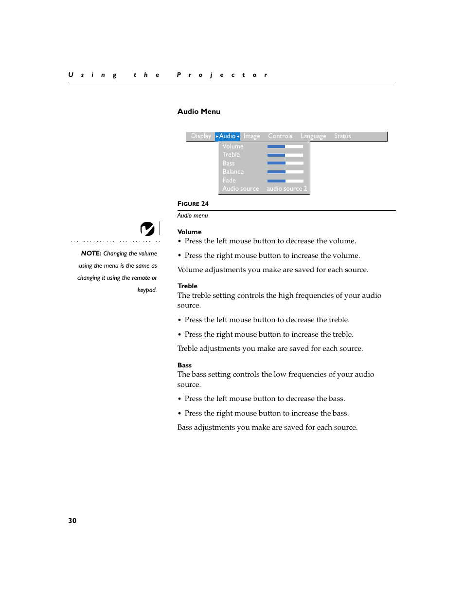 Heading2 - audio menu, Audio menu | Dukane 28A8932 User Manual | Page 40 / 78