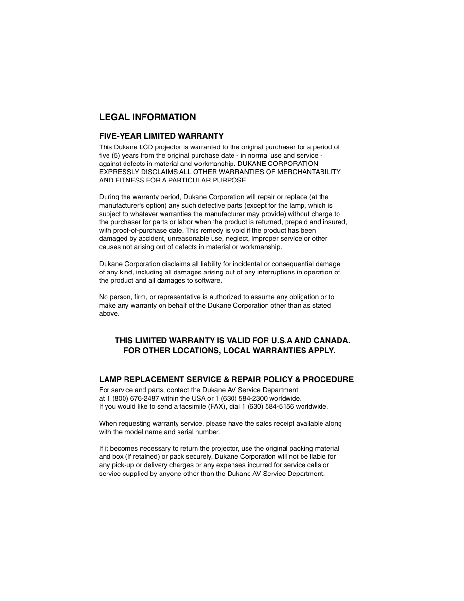 Legal information | Dukane 28A8932 User Manual | Page 77 / 78