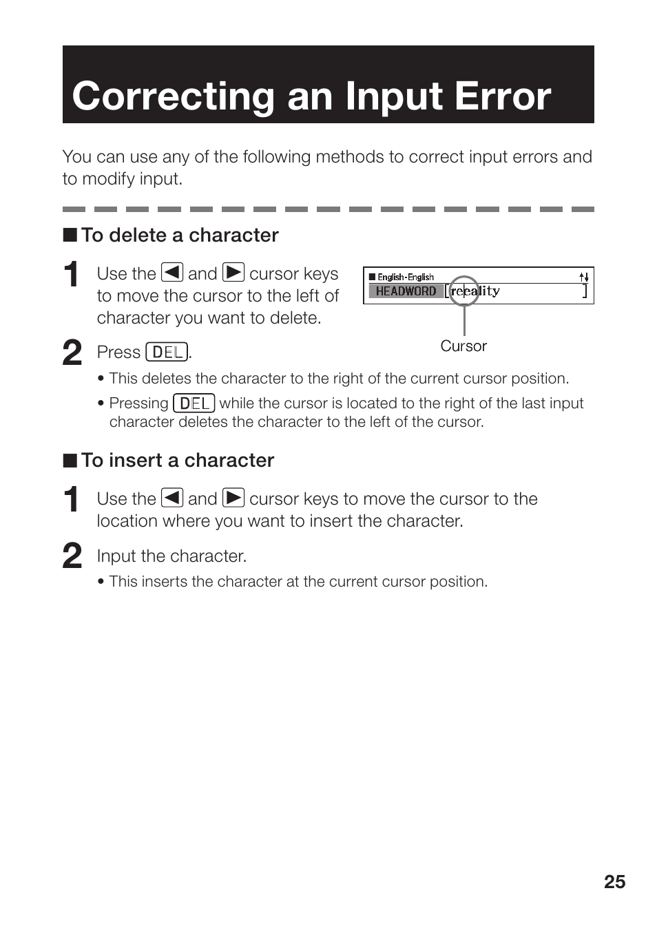 Correcting an input error | Casio EW-B100C User Manual | Page 27 / 91