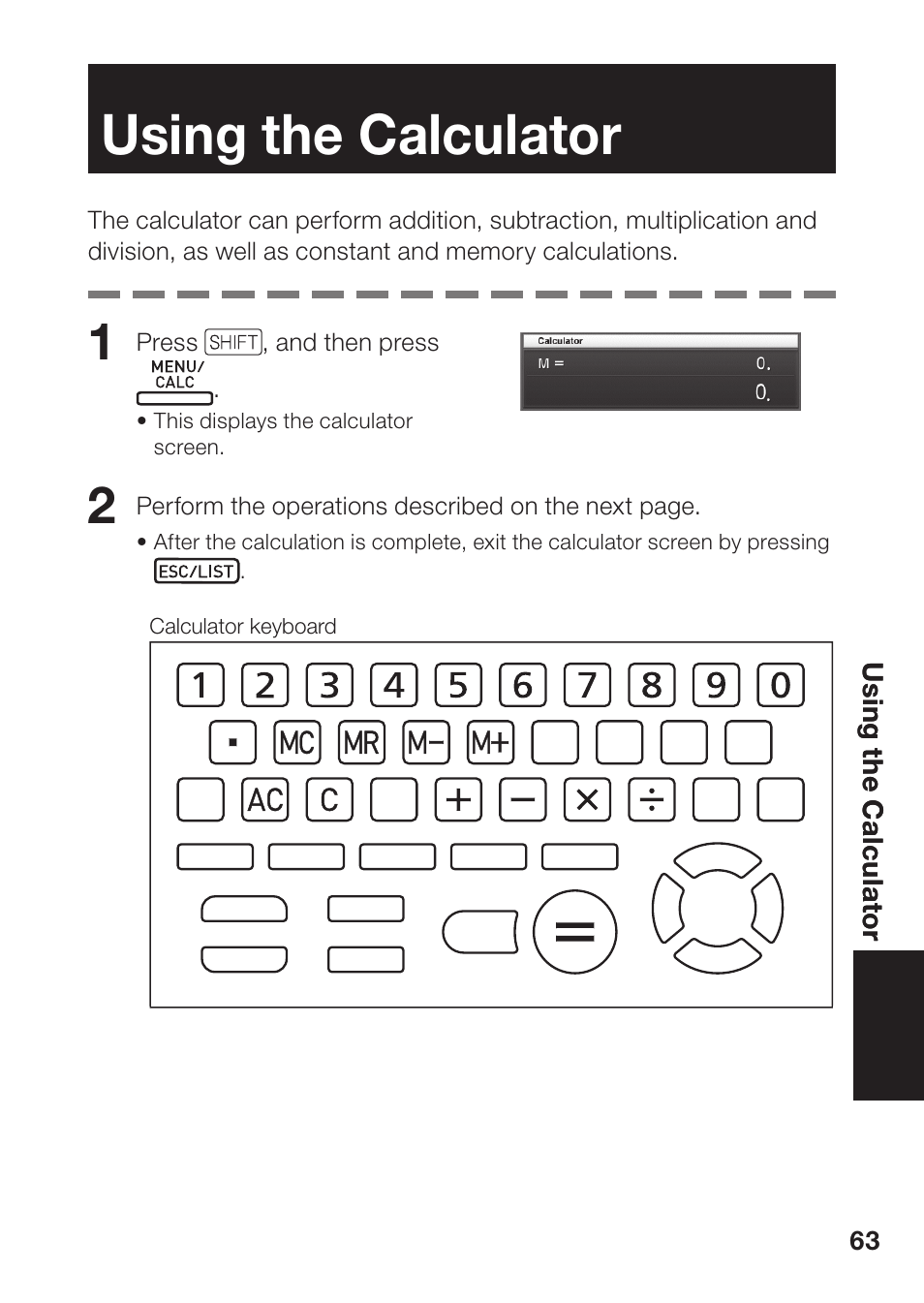 Using the calculator | Casio EW-B100C User Manual | Page 65 / 91