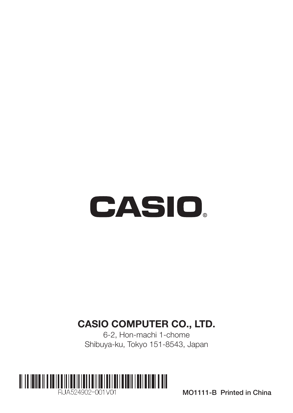 Casio computer co., ltd | Casio EW-B100C User Manual | Page 91 / 91