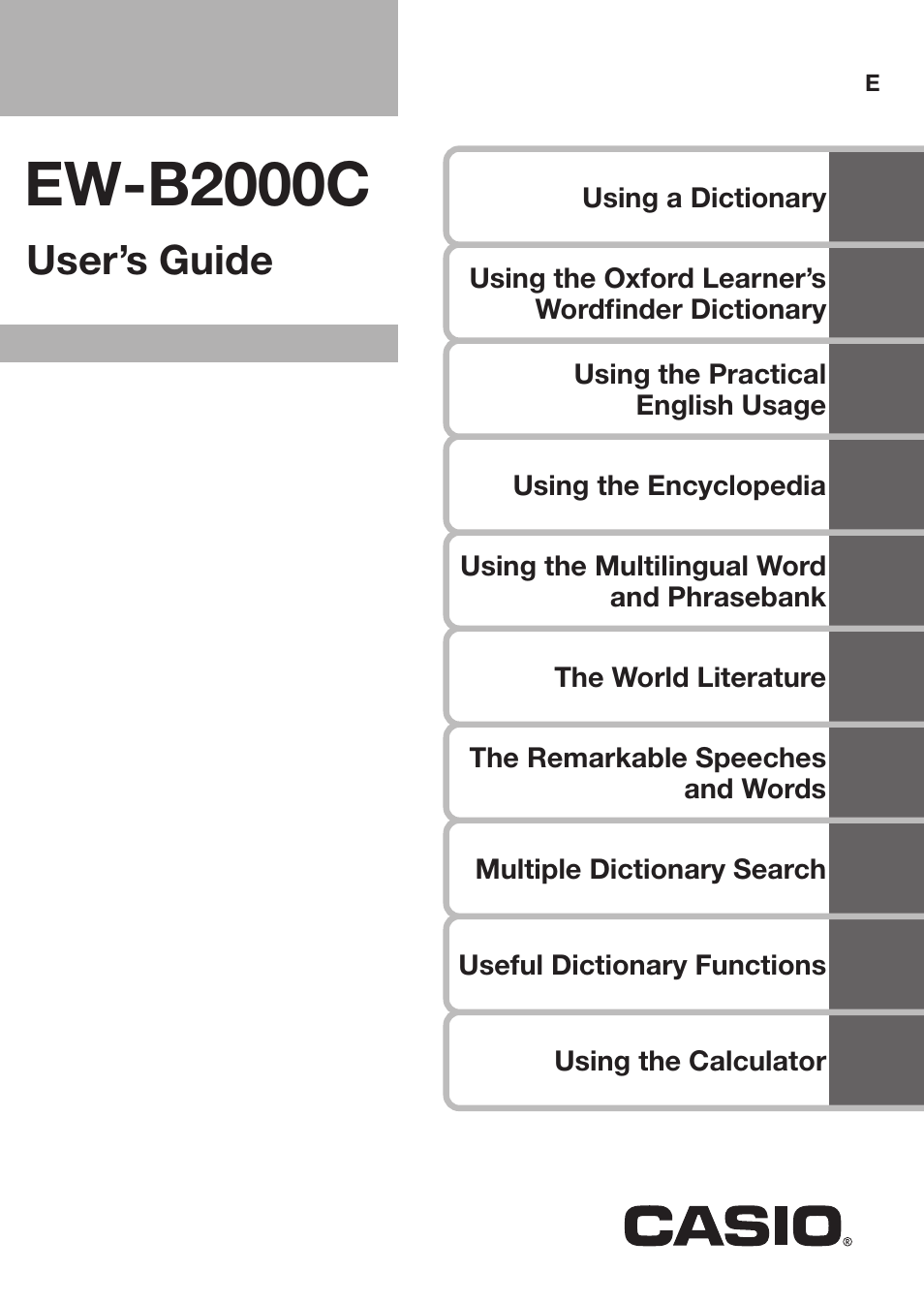 Casio EW-B2000C User Manual | 155 pages