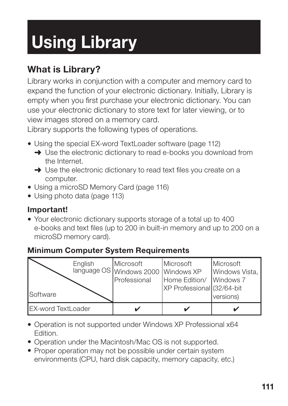 Using library, What is library | Casio EW-B2000C User Manual | Page 113 / 155