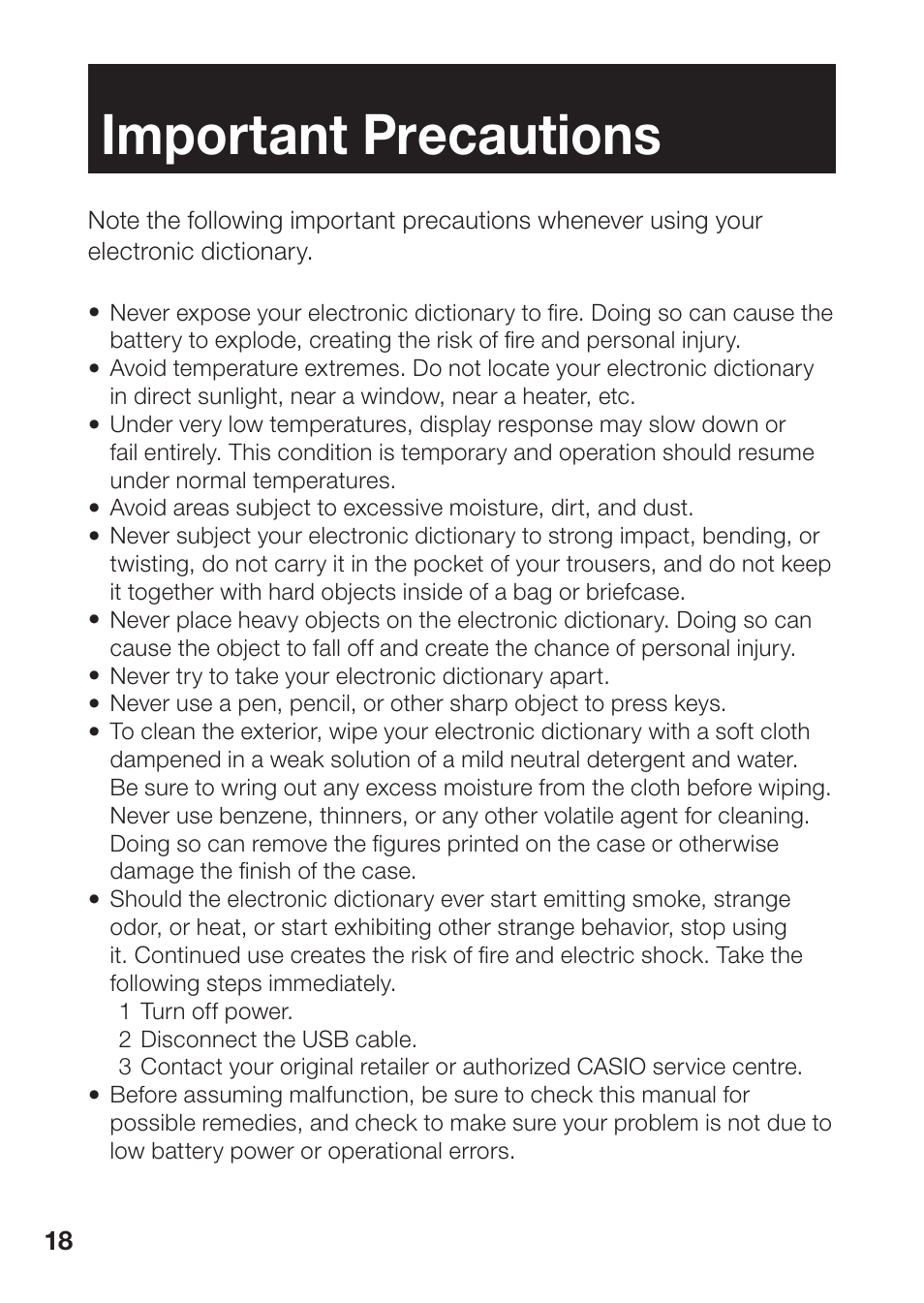 Important precautions | Casio EW-B2000C User Manual | Page 20 / 155