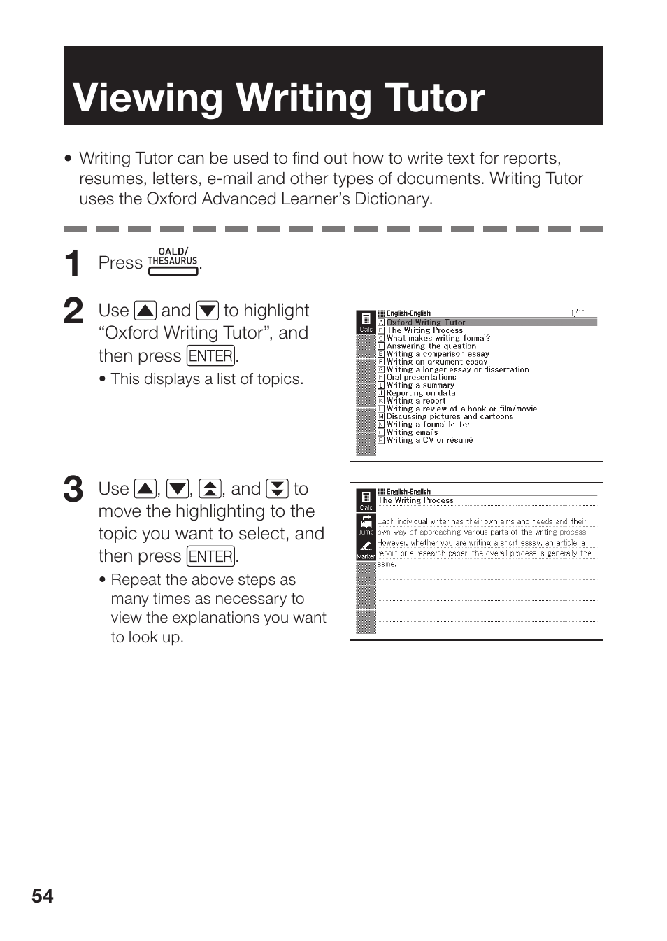 Viewing writing tutor | Casio EW-B2000C User Manual | Page 56 / 155