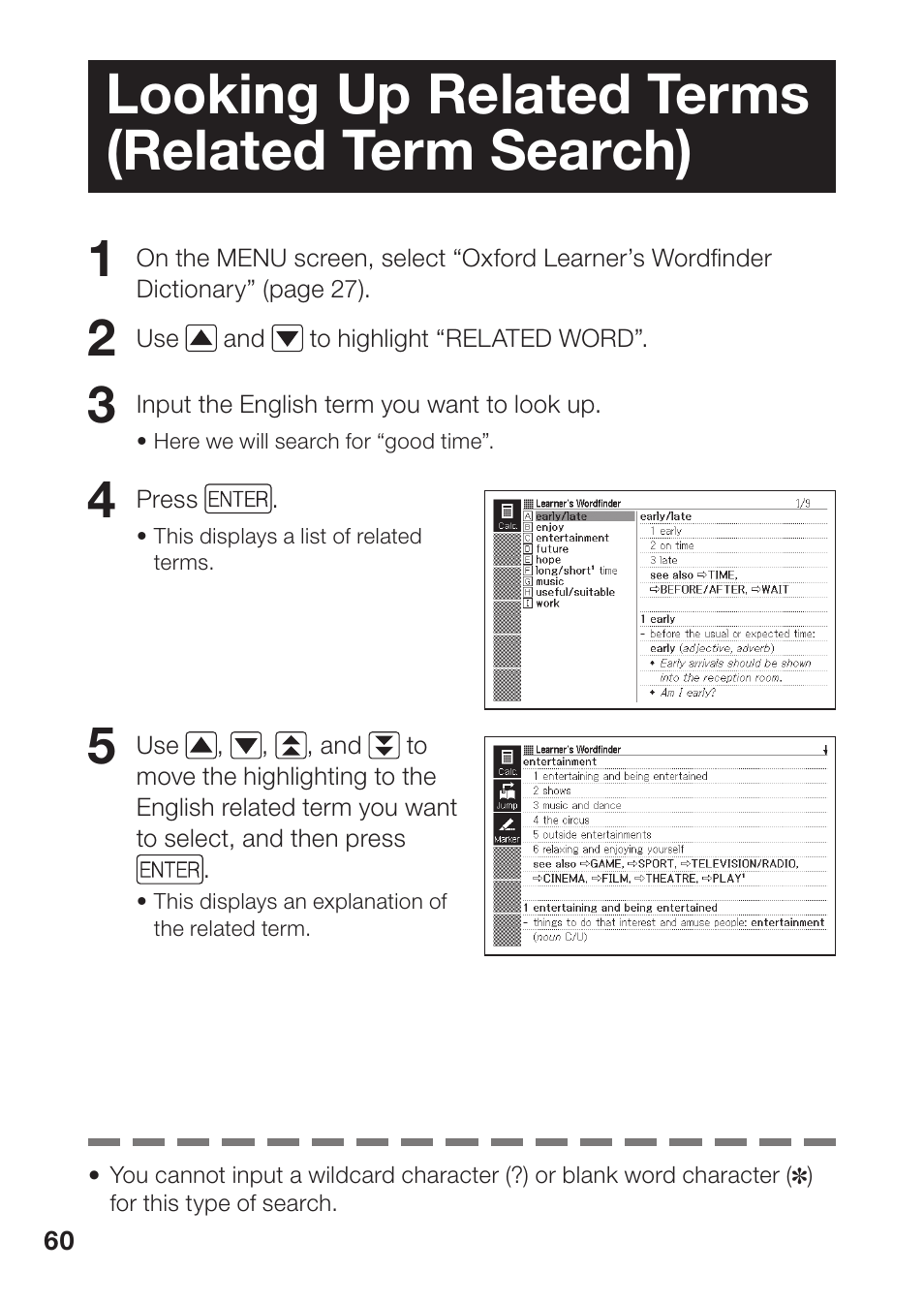 Looking up related terms (related term search) | Casio EW-B2000C User Manual | Page 62 / 155