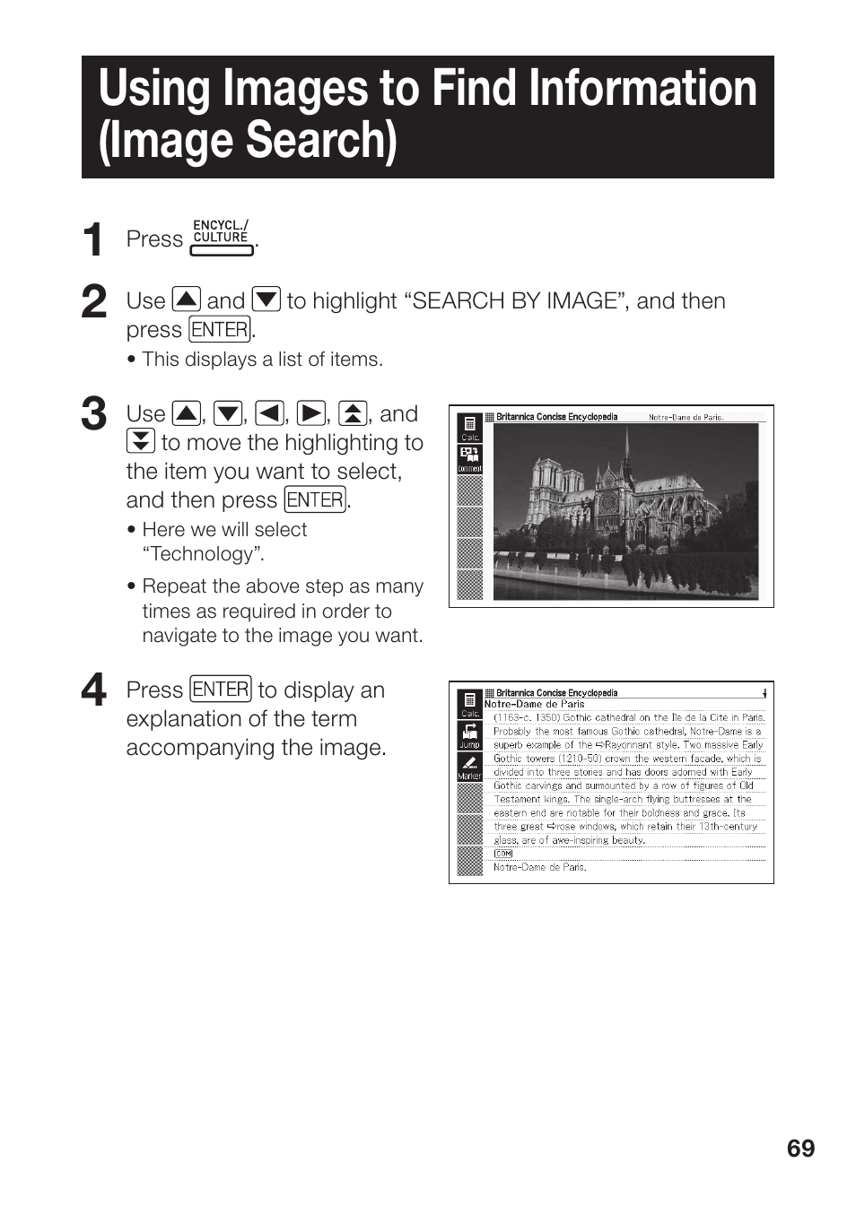 Using images to find information (image search) | Casio EW-B2000C User Manual | Page 71 / 155