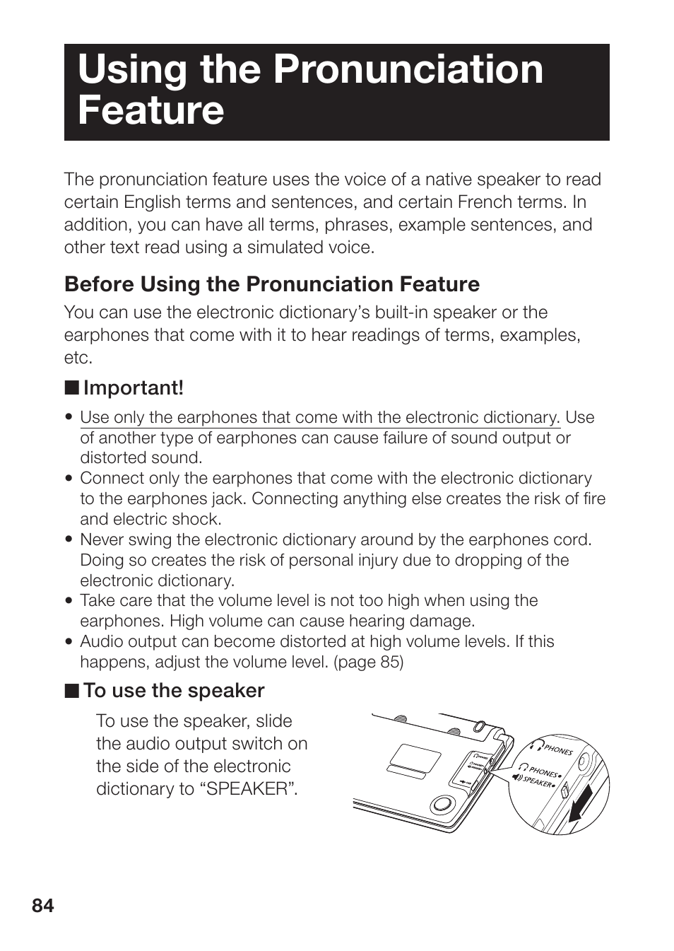 Using the pronunciation feature | Casio EW-B2000C User Manual | Page 86 / 155