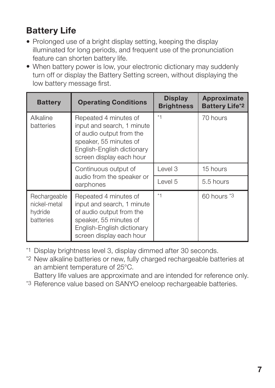 Battery life | Casio EW-B2000C User Manual | Page 9 / 155