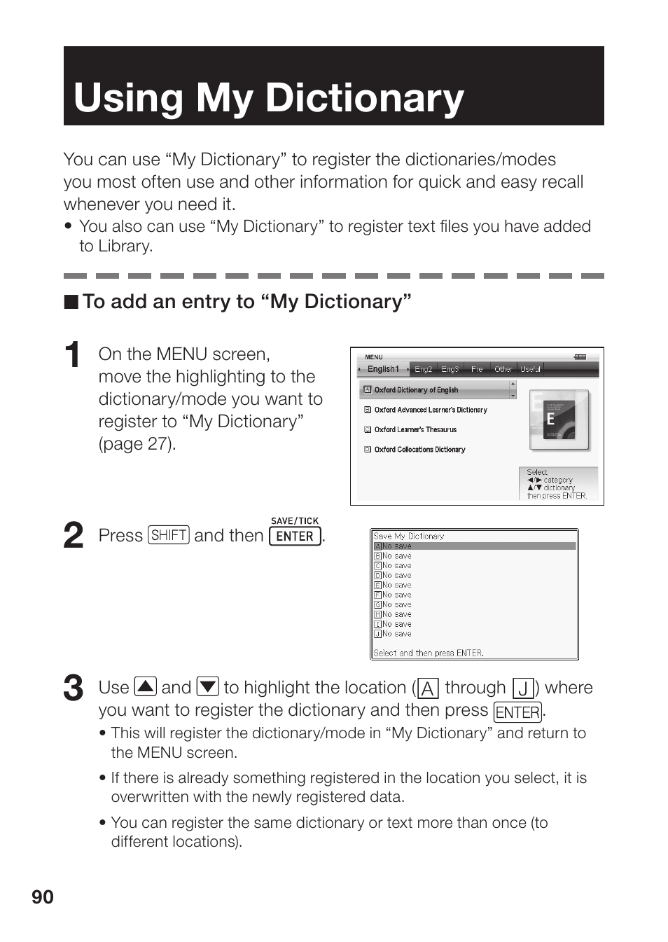 Using my dictionary | Casio EW-B2000C User Manual | Page 92 / 155